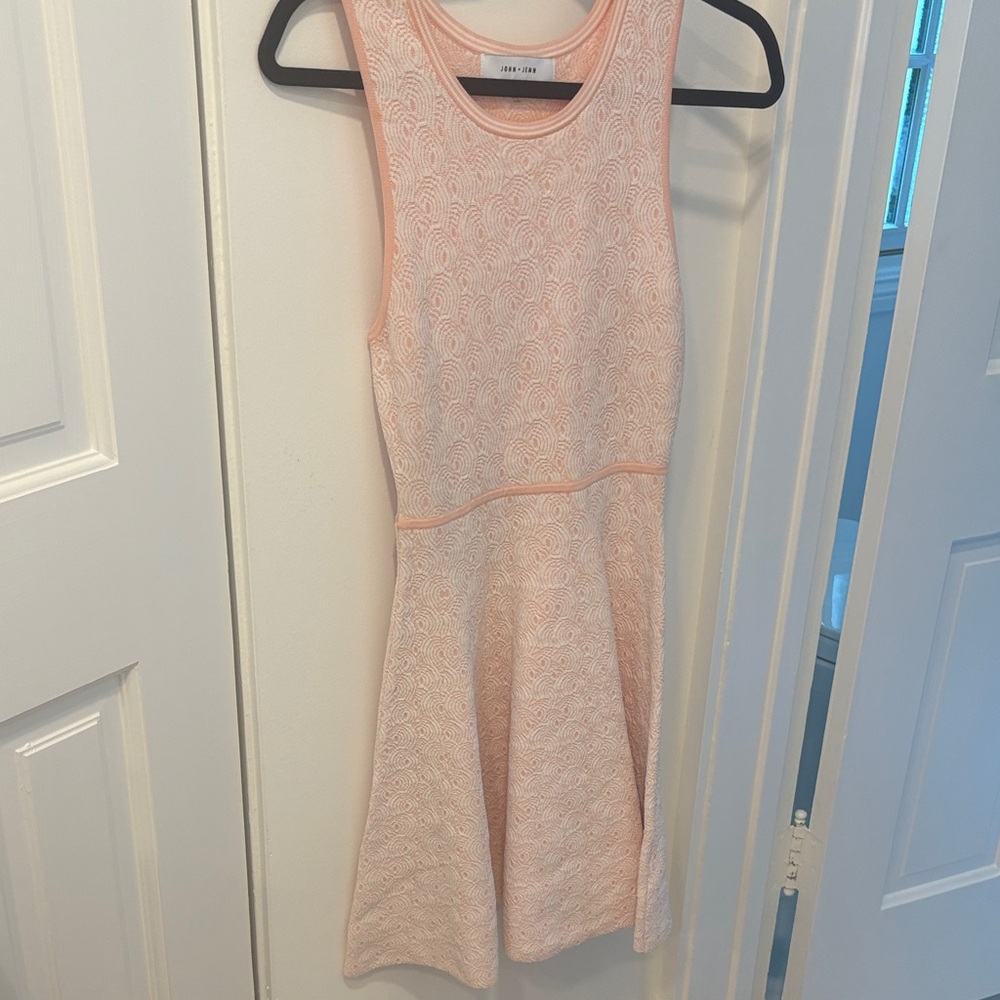 Chic Peach and White Dress